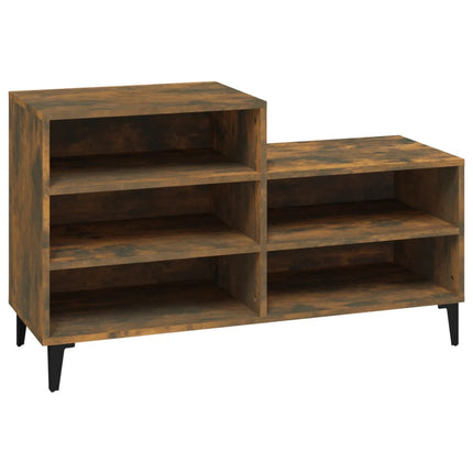 Skoställ rökfärgad ek 102x36x60 cm konstruerat trä