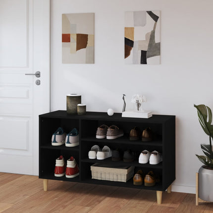 Skoskåp svart 102x36x60 cm konstruerat trä