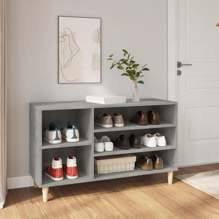 Skoskåp betonggrå 102x36x60 cm konstruerat trä