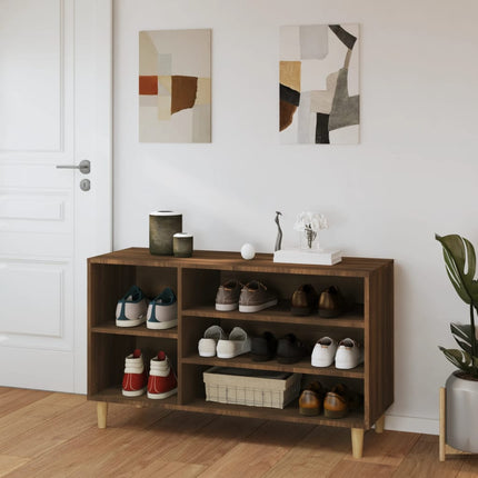 Skoskåp brun ek 102x36x60 cm konstruerat trä