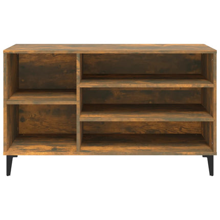 Skoställ rökfärgad ek 102x36x60 cm konstruerat trä