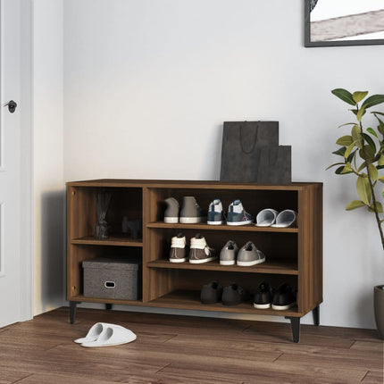 Skoskåp brun ek 102x36x60 cm konstruerat trä