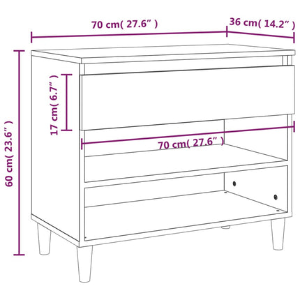 Skoskåp vit 70x36x60 cm konstruerat trä