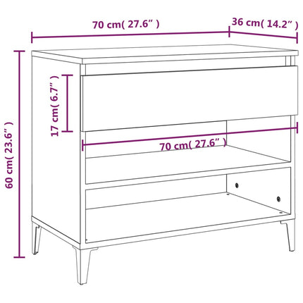 Skoskåp vit 70x36x60 cm konstruerat trä
