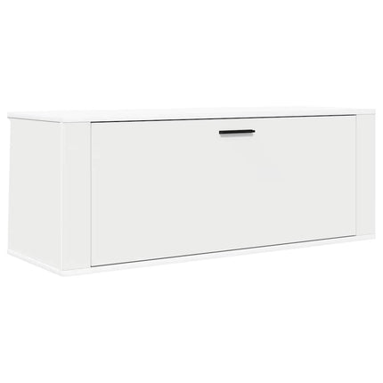Väggmonterat skoställ vit 100x35x38 cm konstruerat trä