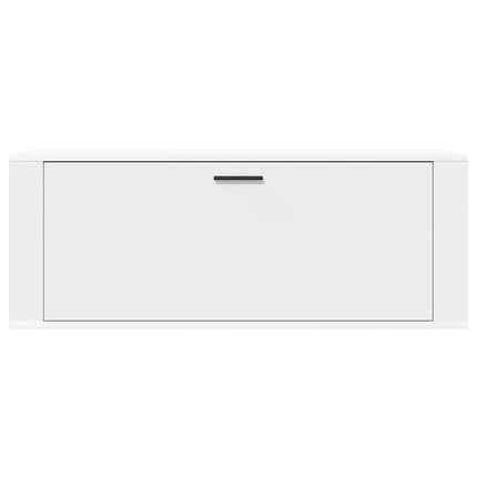 Väggmonterat skoställ vit 100x35x38 cm konstruerat trä