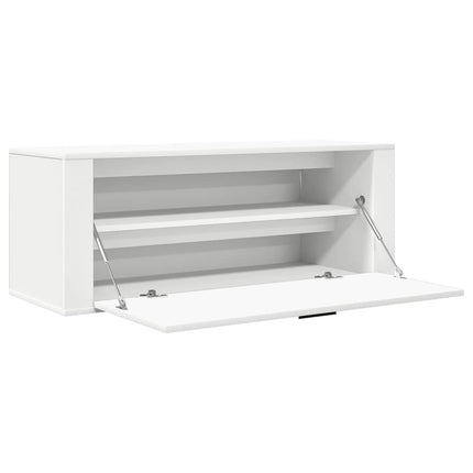 Väggmonterat skoställ vit 100x35x38 cm konstruerat trä