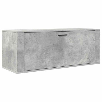 Väggmonterat skoställ betonggrå 100x35x38 cm konstruerat trä