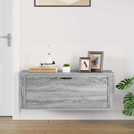Väggmonterat skoskåp grå sonoma 100x35x38 cm konstruerat trä