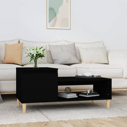 Soffbord svart 100x50x45 cm konstruerat trä