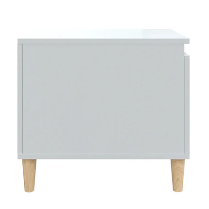 Soffbord vit högglans 100x50x45 cm konstruerat trä