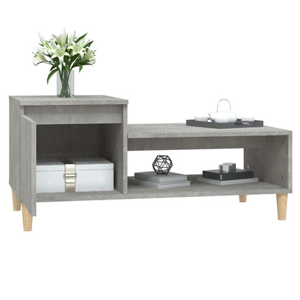Soffbord betonggrå 100x50x45 cm konstruerat trä