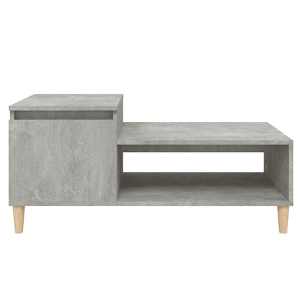 Soffbord betonggrå 100x50x45 cm konstruerat trä