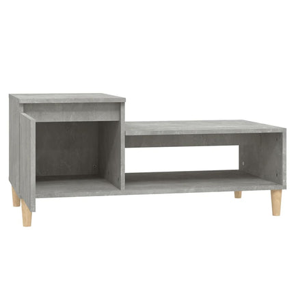 Soffbord betonggrå 100x50x45 cm konstruerat trä