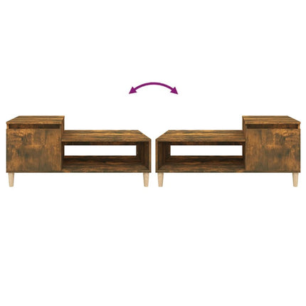 Soffbord rökfärgad ek 100x50x45 cm konstruerat trä