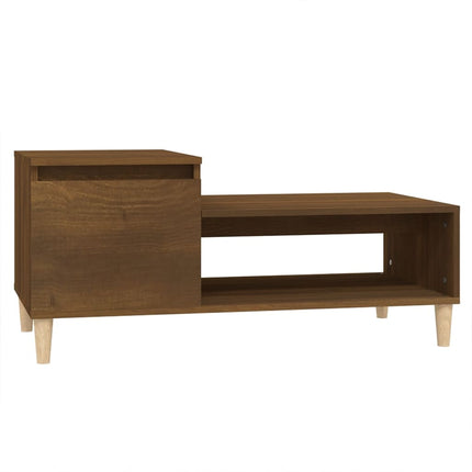 Soffbord brun ek 100x50x45 cm konstruerat trä