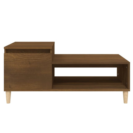 Soffbord brun ek 100x50x45 cm konstruerat trä