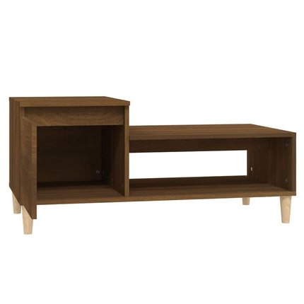 Soffbord brun ek 100x50x45 cm konstruerat trä