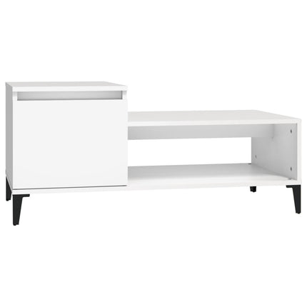 Soffbord vit 100x50x45 cm konstruerat trä
