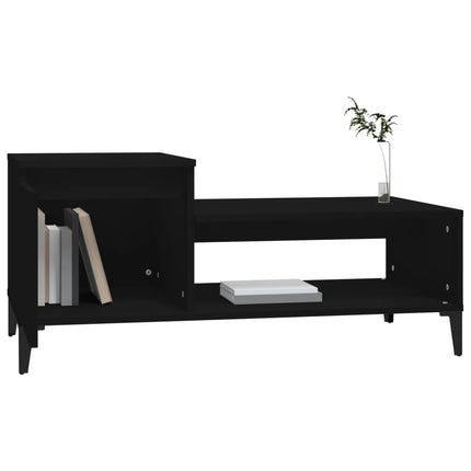 Soffbord svart 100x50x45 cm konstruerat trä