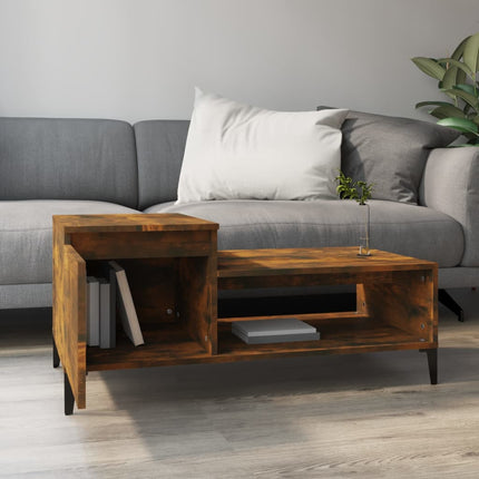 Soffbord rökfärgad ek 100x50x45 cm konstruerat trä