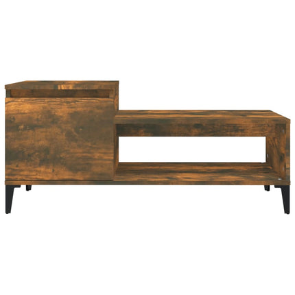 Soffbord rökfärgad ek 100x50x45 cm konstruerat trä