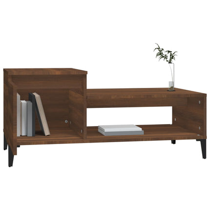 Soffbord brun ek 100x50x45 cm konstruerat trä