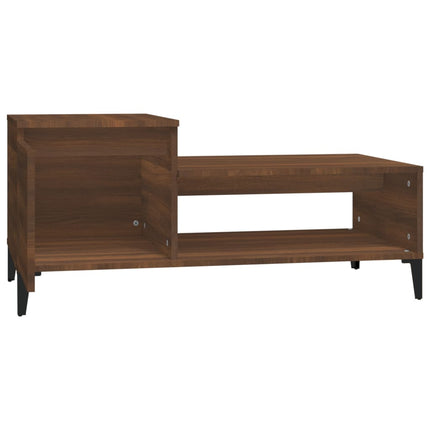 Soffbord brun ek 100x50x45 cm konstruerat trä