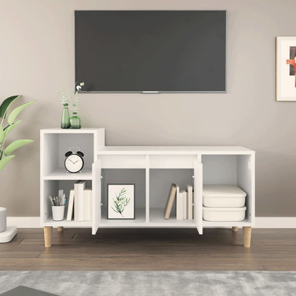 Tv-bänk vit 100x35x55 cm konstruerat trä