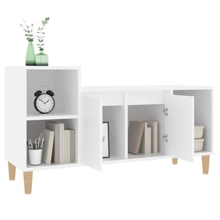 Tv-bänk vit 100x35x55 cm konstruerat trä