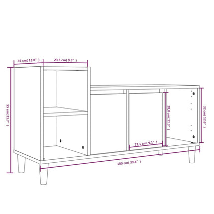 TV-skåp sonoma-ek 100x35x55 cm konstruerat trä