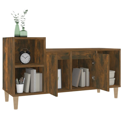 Tv-bänk rökfärgad ek 100x35x55 cm konstruerat trä