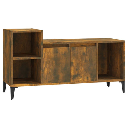 Tv-bänk rökfärgad ek 100x35x55 cm konstruerat trä