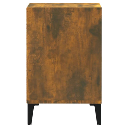 Tv-bänk rökfärgad ek 100x35x55 cm konstruerat trä