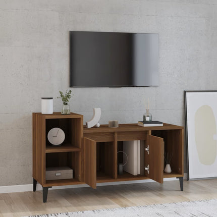 Tv-bänk brun ek 100x35x55 cm konstruerat trä