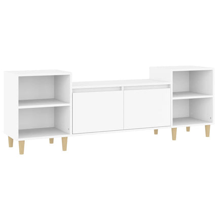 Tv-bänk vit 160x35x55 cm konstruerat trä