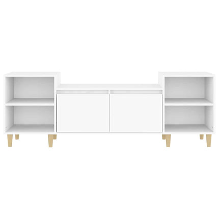 Tv-bänk vit 160x35x55 cm konstruerat trä