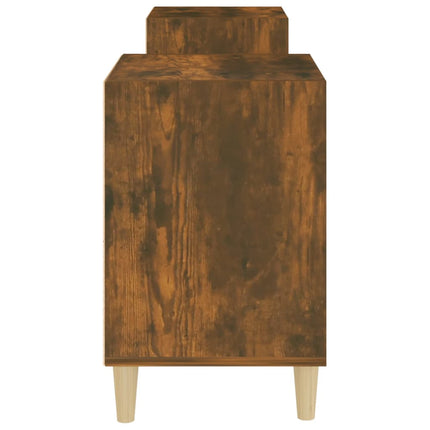 Tv-bänk rökfärgad ek 160x35x55 cm konstruerat trä