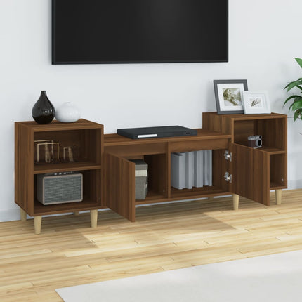 Tv-bänk brun ek 160x35x55 cm konstruerat trä
