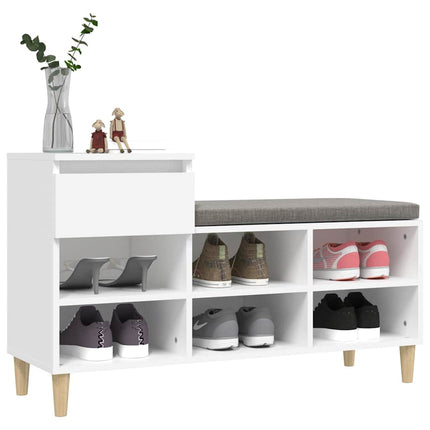 Skoskåp vit 102x36x60 cm konstruerat trä