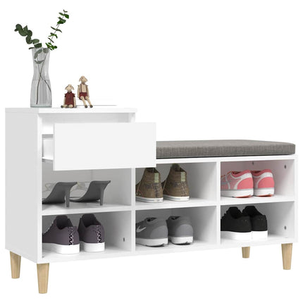 Skoskåp vit 102x36x60 cm konstruerat trä