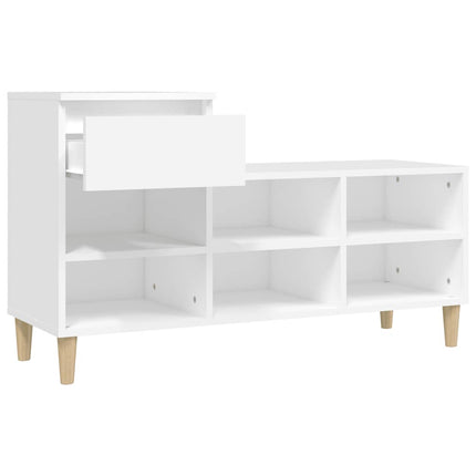 Skoskåp vit 102x36x60 cm konstruerat trä