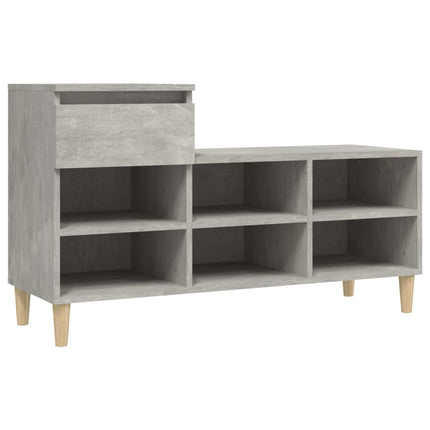 Skoskåp betonggrå 102x36x60 cm konstruerat trä