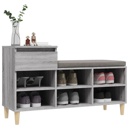 Skoskåp grå sonoma 102x36x60 cm konstruerat trä