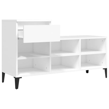 Skoskåp vit 102x36x60 cm konstruerat trä