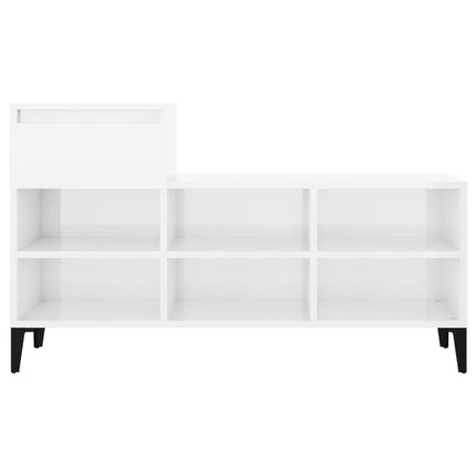 Skoskåp vit högglans 102x36x60 cm konstruerat trä