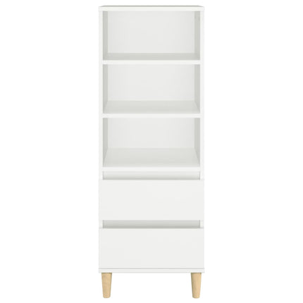 Högskåp vit 40x36x110 cm konstruerat trä