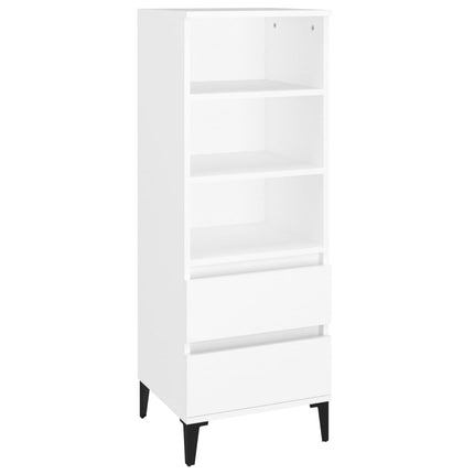 Högskåp vit 40x36x110 cm konstruerat trä