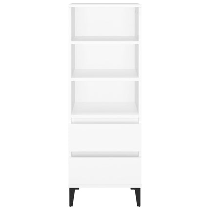 Högskåp vit 40x36x110 cm konstruerat trä
