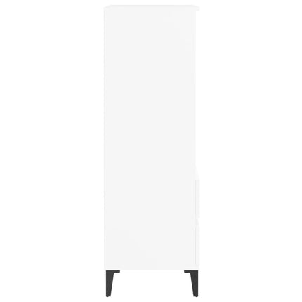 Högskåp vit 40x36x110 cm konstruerat trä